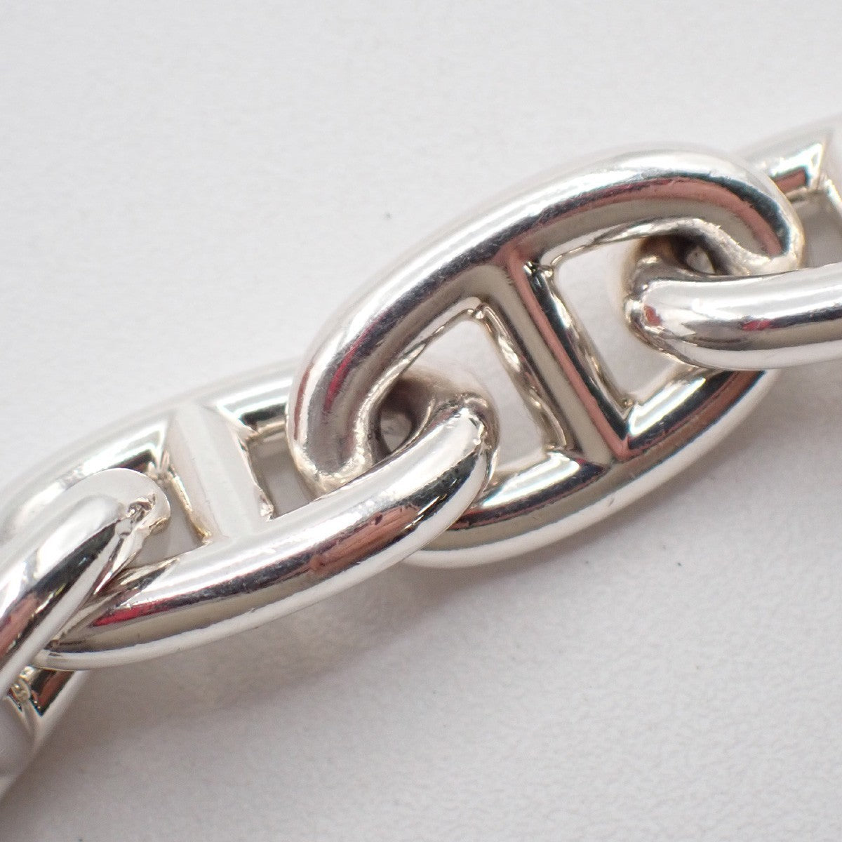 HERMES Logo Chaine D'ancre MM Chain Bracelet 12 Links Ag 925 Silver 332LC627