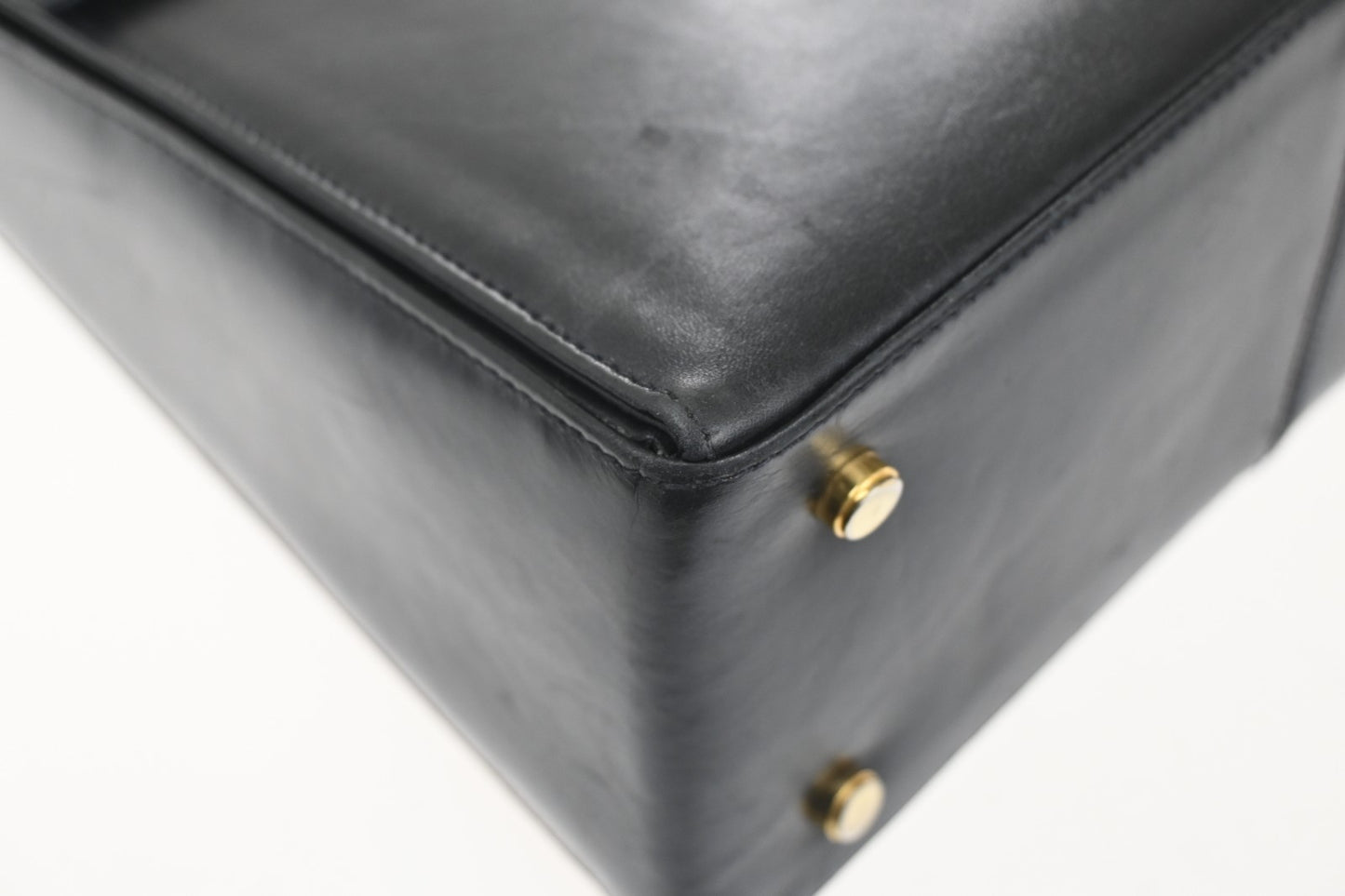SALVATORE FERRAGAMO Gancini Hand Bag Leather Black GHW 38ZA214