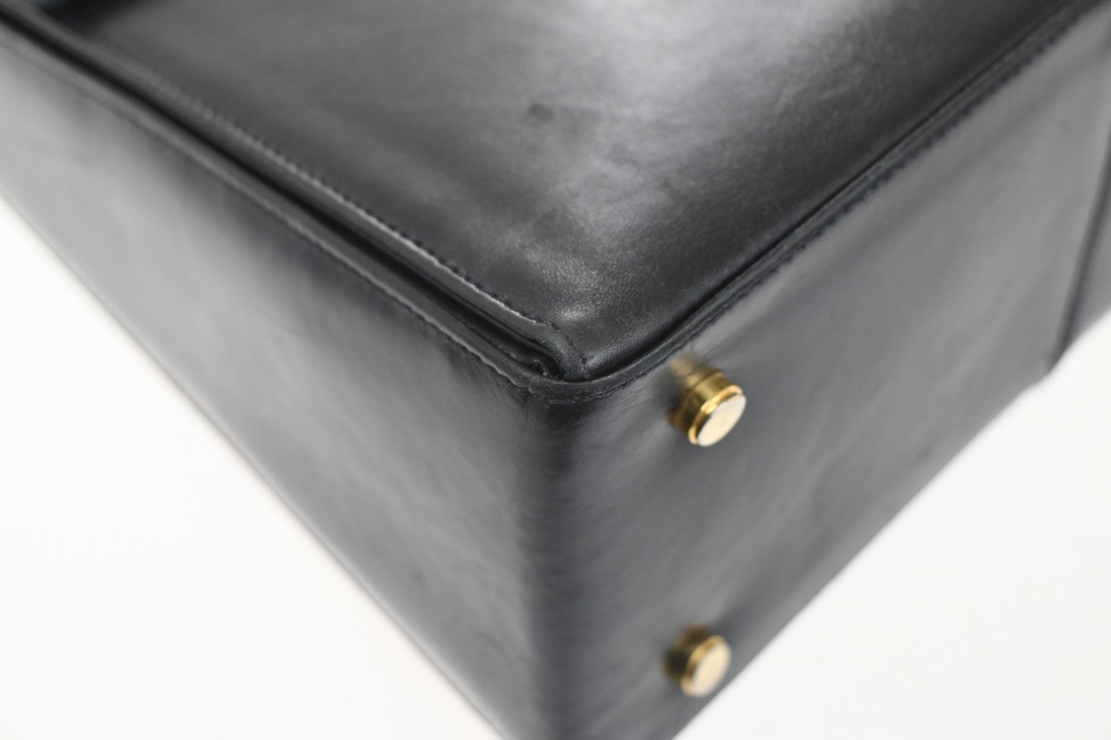 SALVATORE FERRAGAMO Gancini Hand Bag Leather Black GHW 38ZA214