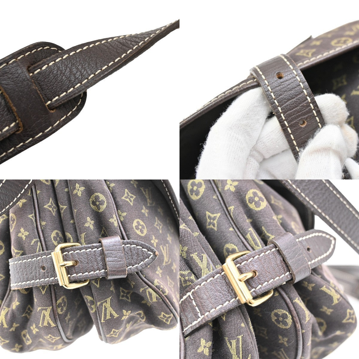 LOUIS VUITTON Saumur 30 Shoulder Bag Monogram Mini Lin Canvas BN M95227 72EF891