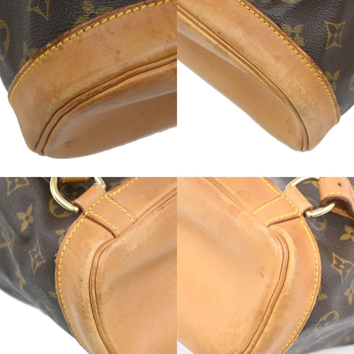 LOUIS VUITTON Montsouris MM Backpack Bag Monogram Leather Brown M51136 90KB089