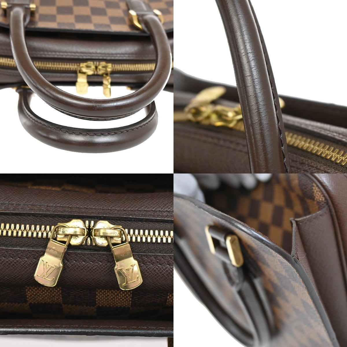 LOUIS VUITTON Triana Hand Bag Damier Ebene Leather Brown France N51155 95YH277