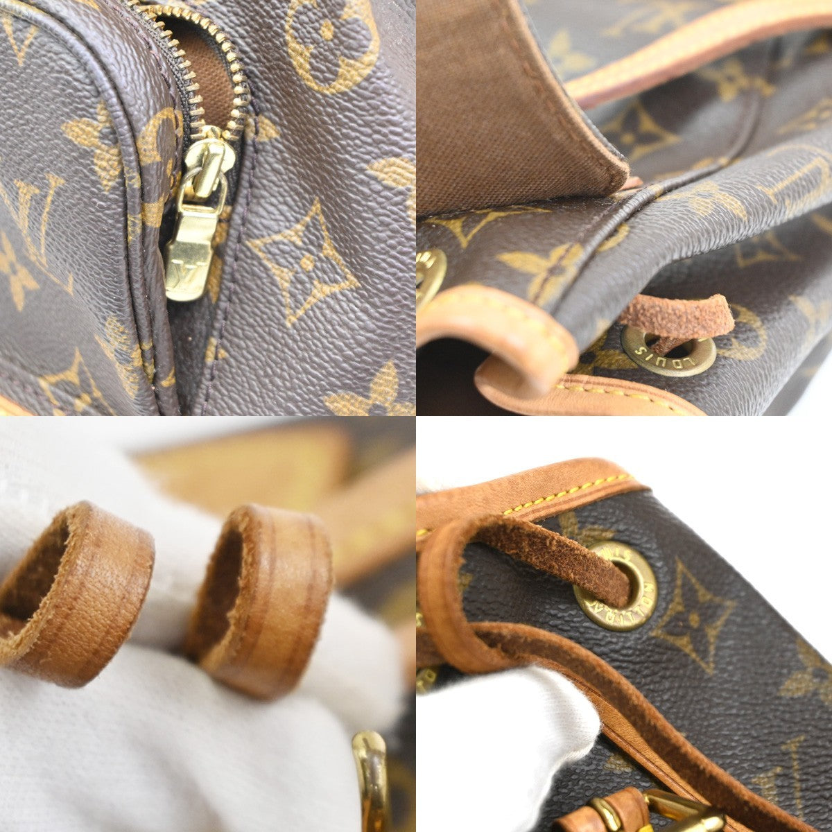 LOUIS VUITTON Mini Montsouris Backpack Bag Monogram Leather Brown M51137 43PA131