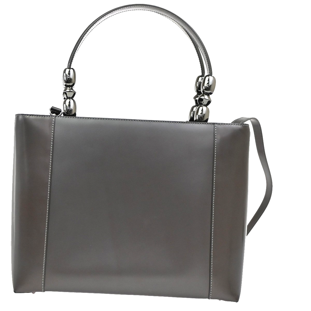 CHRISTIAN DIOR Malice Pearl 2Way Shoulder Bag Patent Leather Grey Italy 52RL541