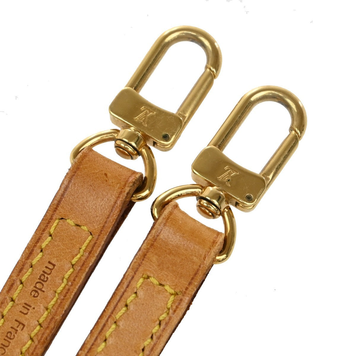 LOUIS VUITTON Logo Shoulder Strap Leather Brown Gold Bag Accessory 63EF817