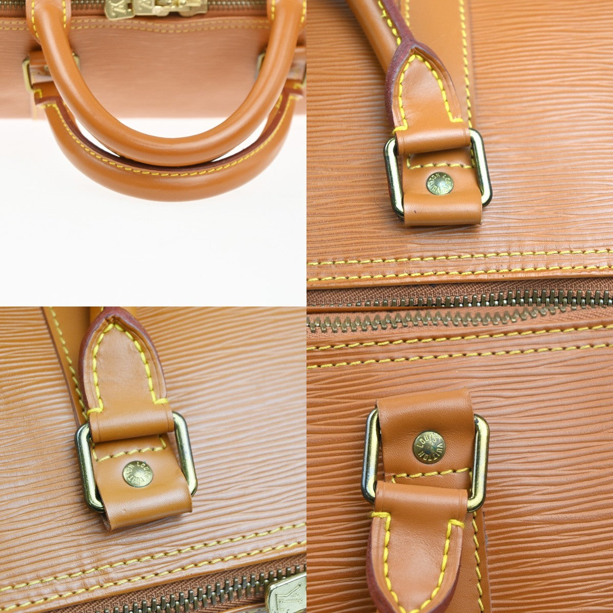 LOUIS VUITTON LV Logo Keepall 50 Travel Hand Bag Epi Leather M42968 Gold 23RL844