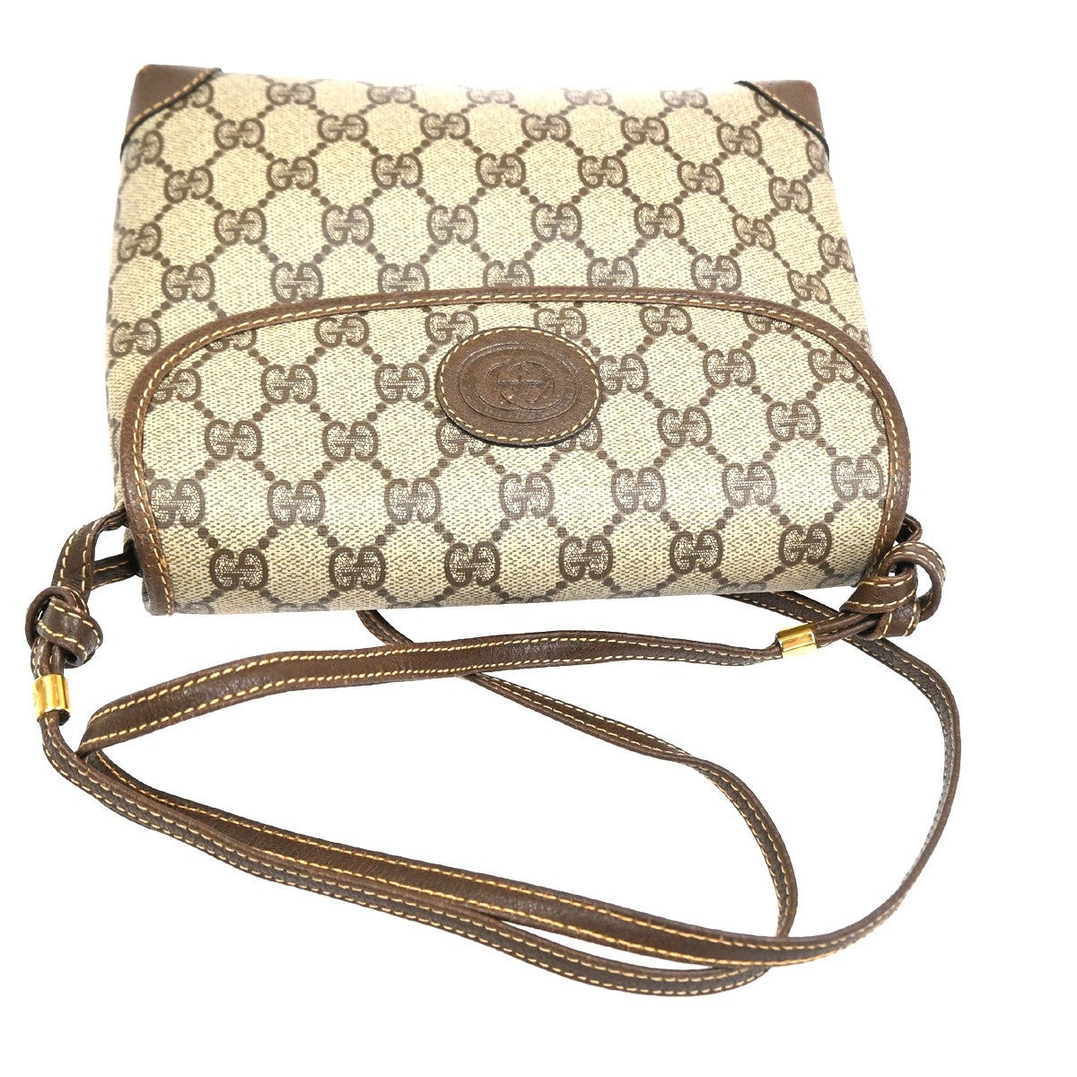 GUCCI GG Pattern Shoulder Bag PVC Leather Brown Italy GHW 38TA614