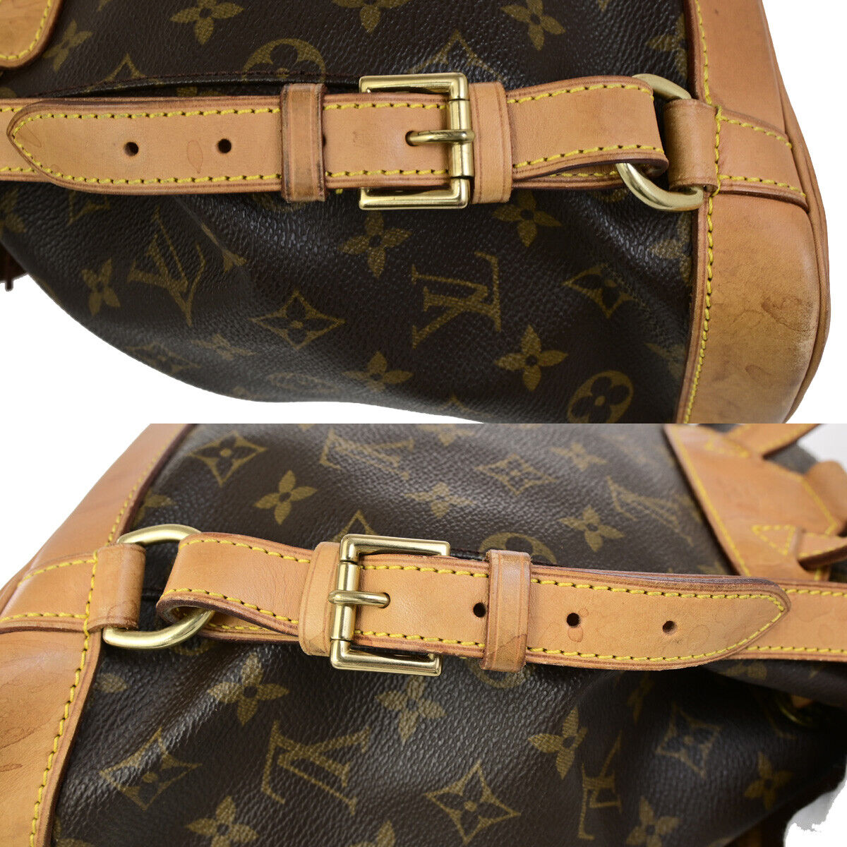 LOUIS VUITTON Montsouris MM Backpack Bag Monogram Leather Brown M51136 18YG489