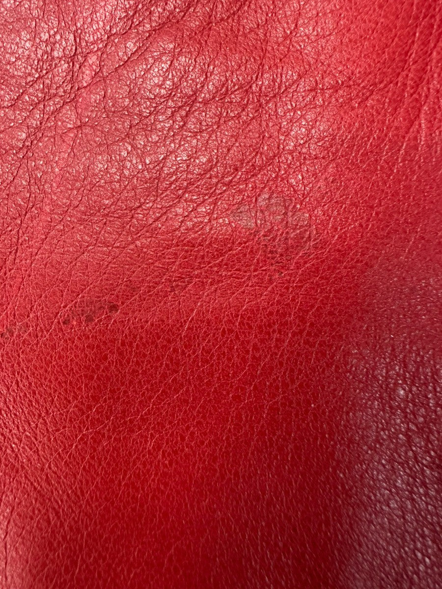 PRADA Logo Shoulder Hand Bag Nappa Leather Red GHW Italy 78CA652