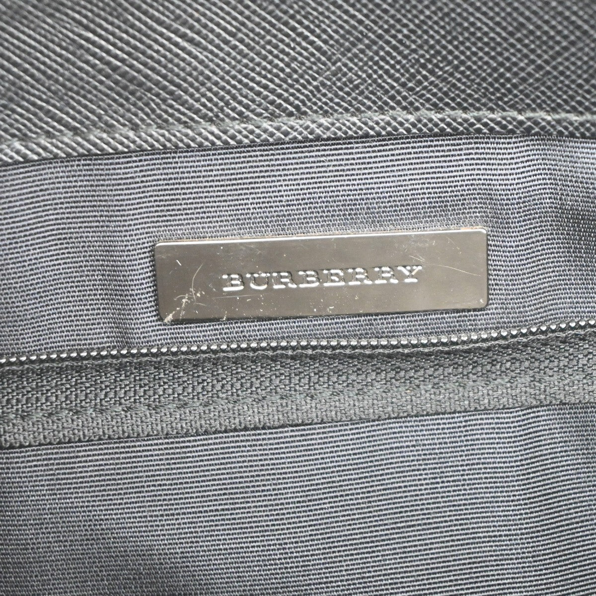 BURBERRY Logo Nova Check Hand Tote Bag Canvas Leather Beige Black Silver 69FB657
