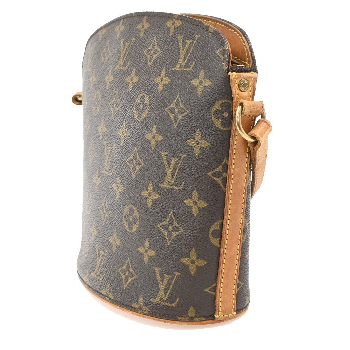LOUIS VUITTON Logo Drouot Shoulder Bag Monogram Leather Brown M51290 70TA711