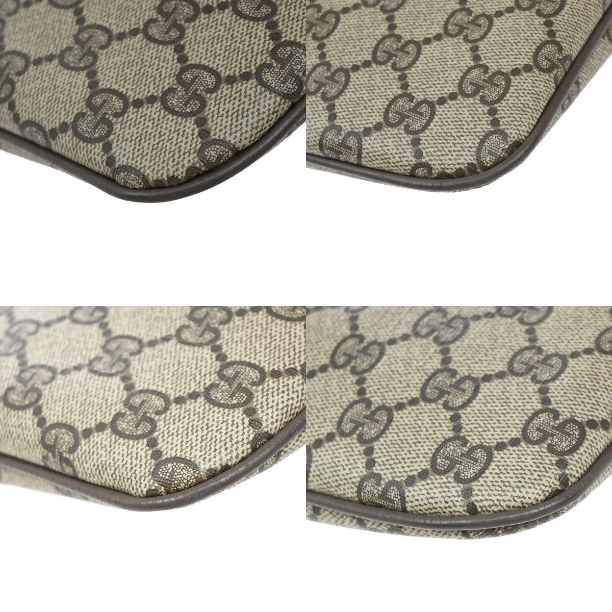 GUCCI Logo Sherry GG Pattern Shoulder Bag PVC Leather Brown Gold Italy 64KP015