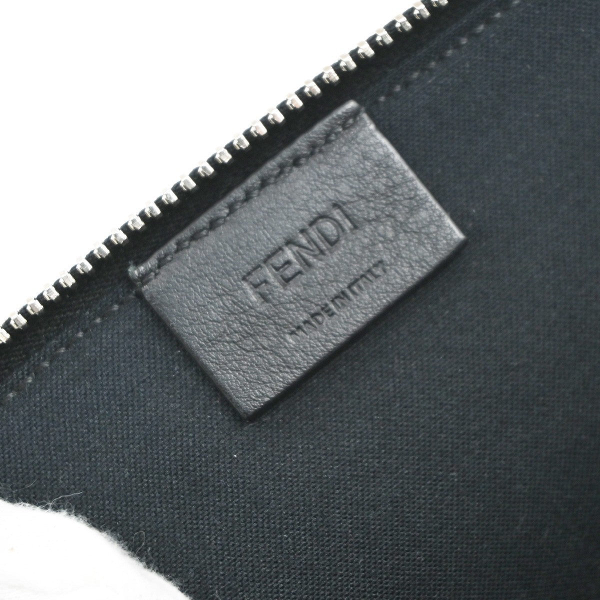 FENDI Karlito Karl Lagerfeld Clutch Bag Leather Fur Black SHW Italy 30EG245