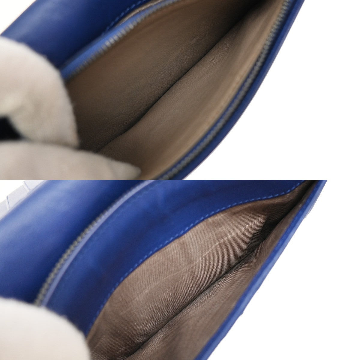 BOTTEGA VENETA Logo Intrecciato Long Bifold Wallet Leather Blue SHW 39KB006