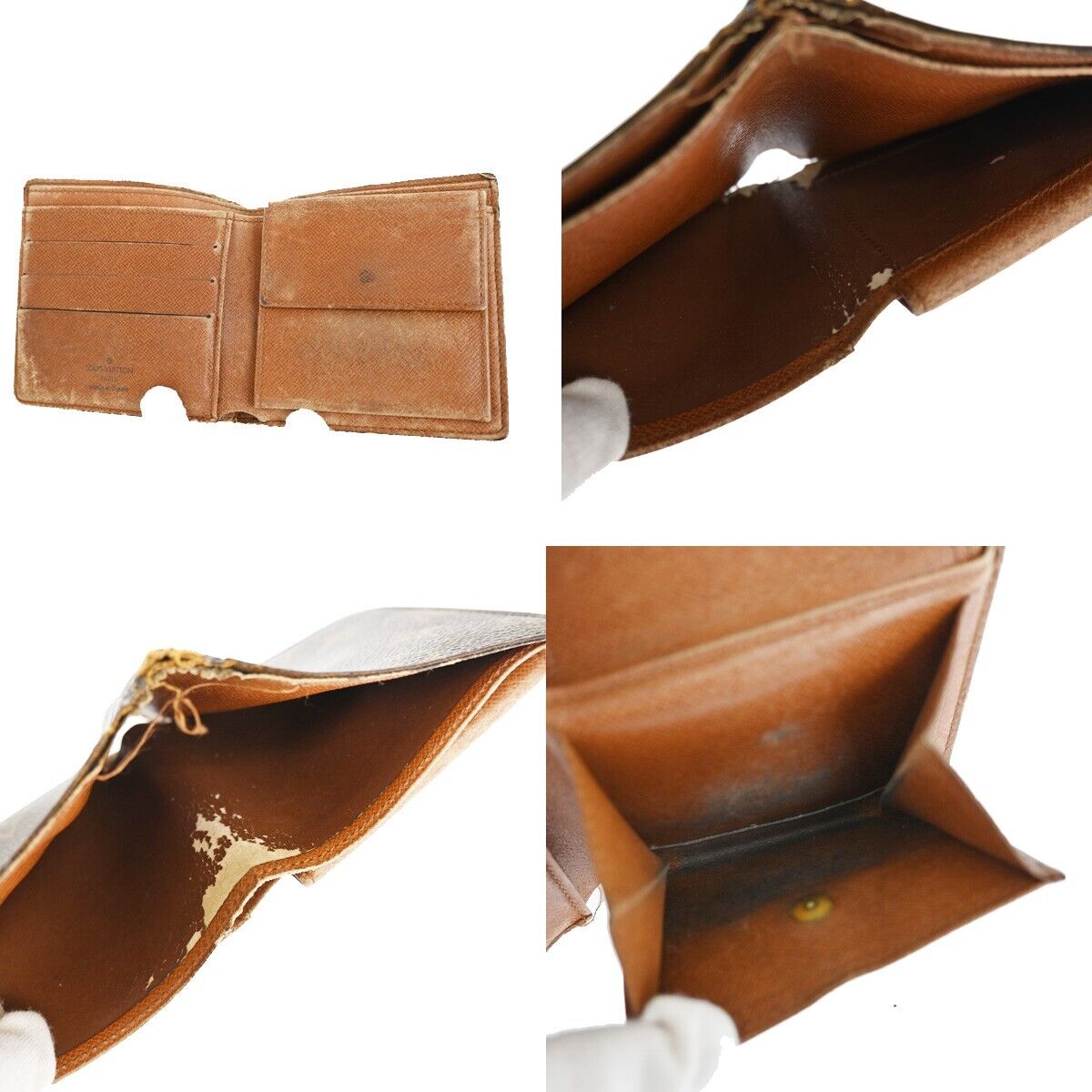 LOUIS VUITTON 3 Set Wallet 6Hooks Key Case Monogram Leather Brown 66YA836