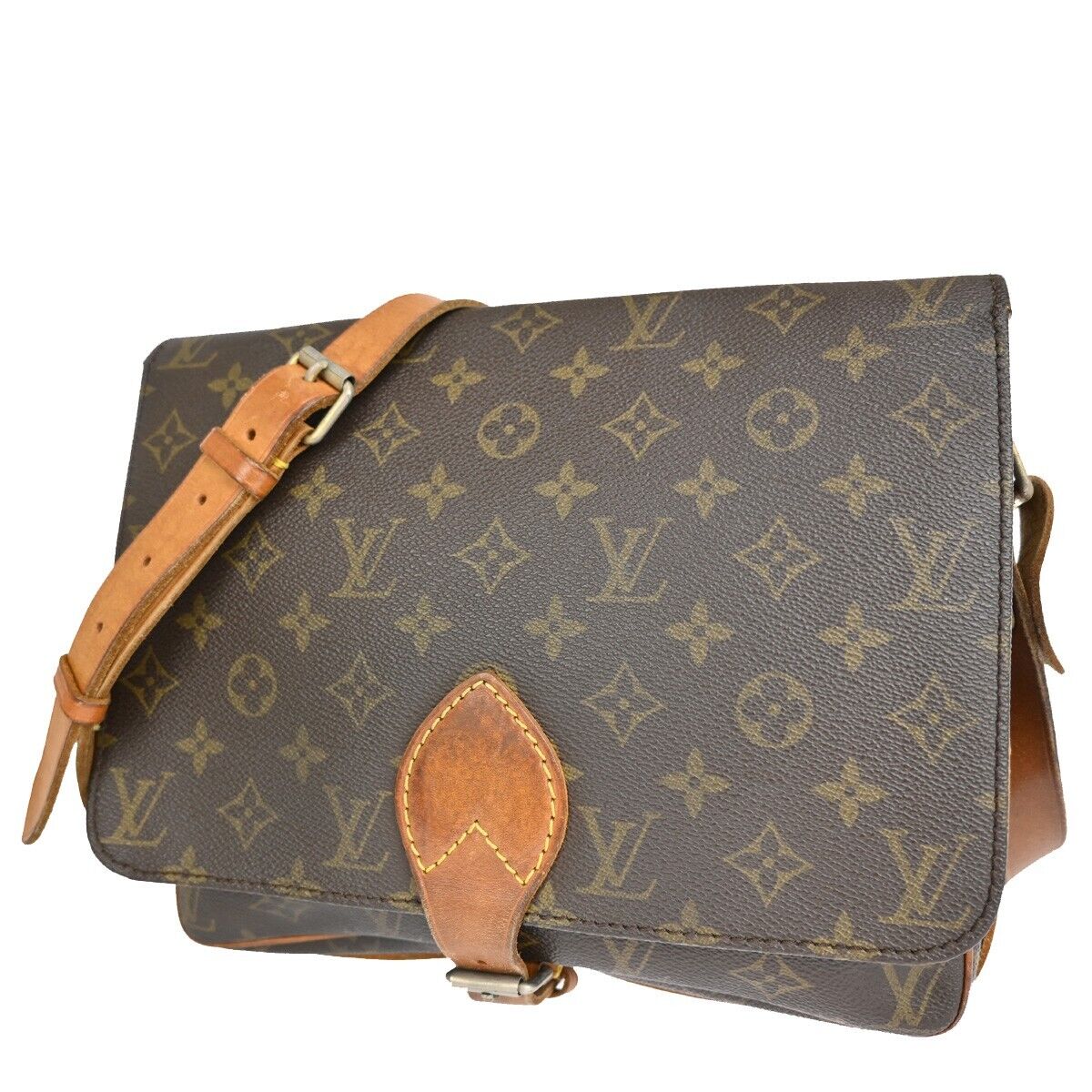 LOUIS VUITTON Cartouchiere GM Shoulder Bag Monogram Leather Brown M51252 64EA441