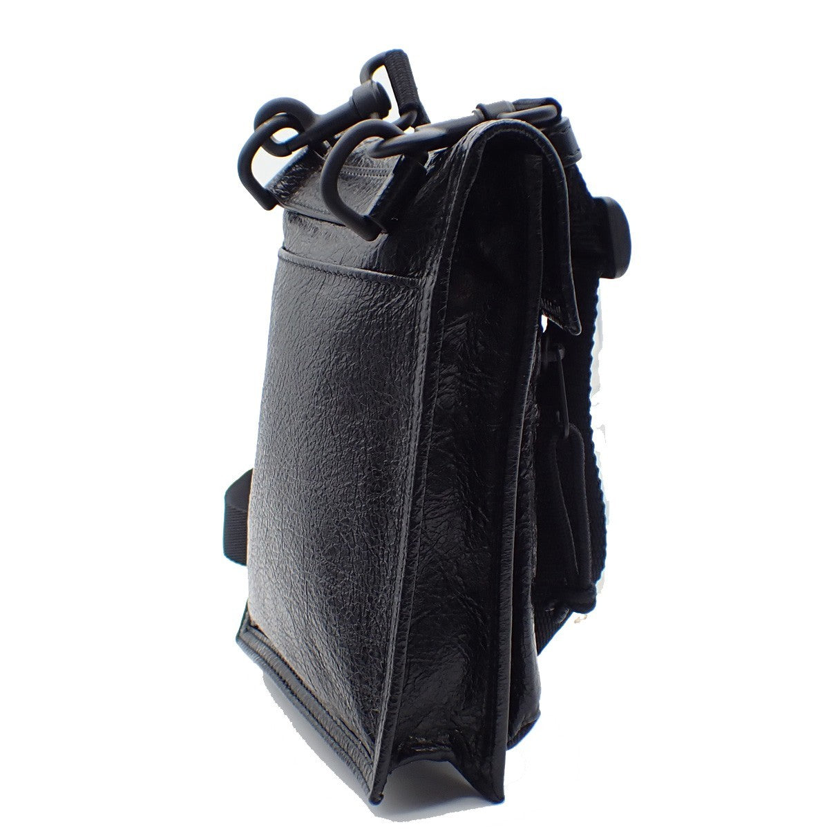 BALENCIAGA Logo EXPLORER Mini Shoulder Bag Leather Black Italy 82AA008