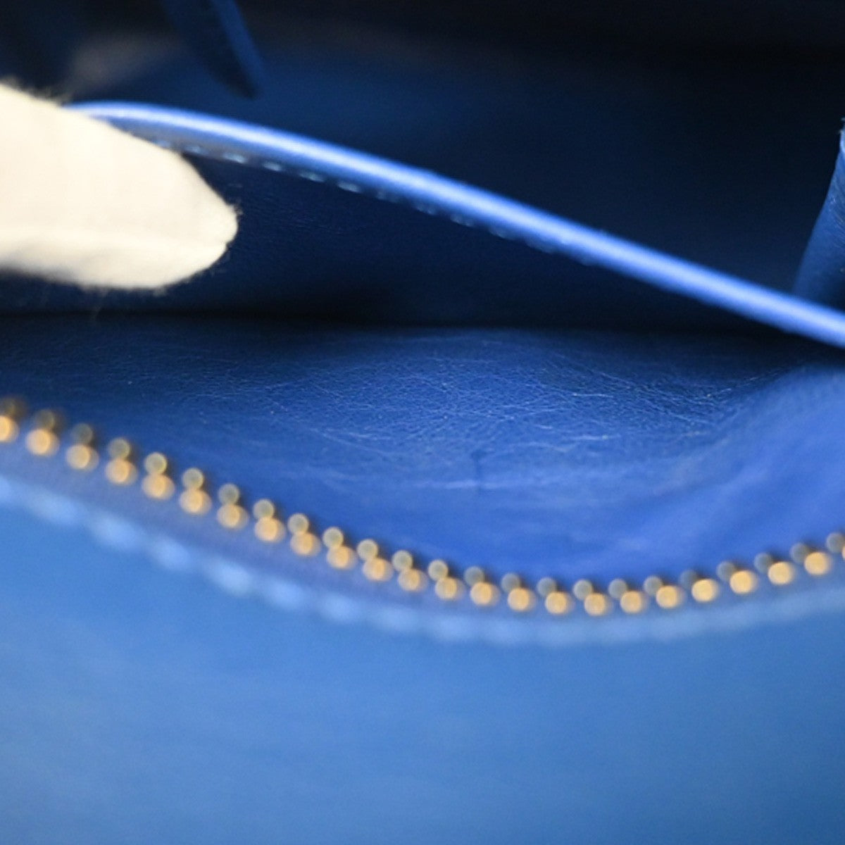 CELINE Luggage Mini Top Handle Tote Hand Bag Leather Blue GHW Italy 95RL900