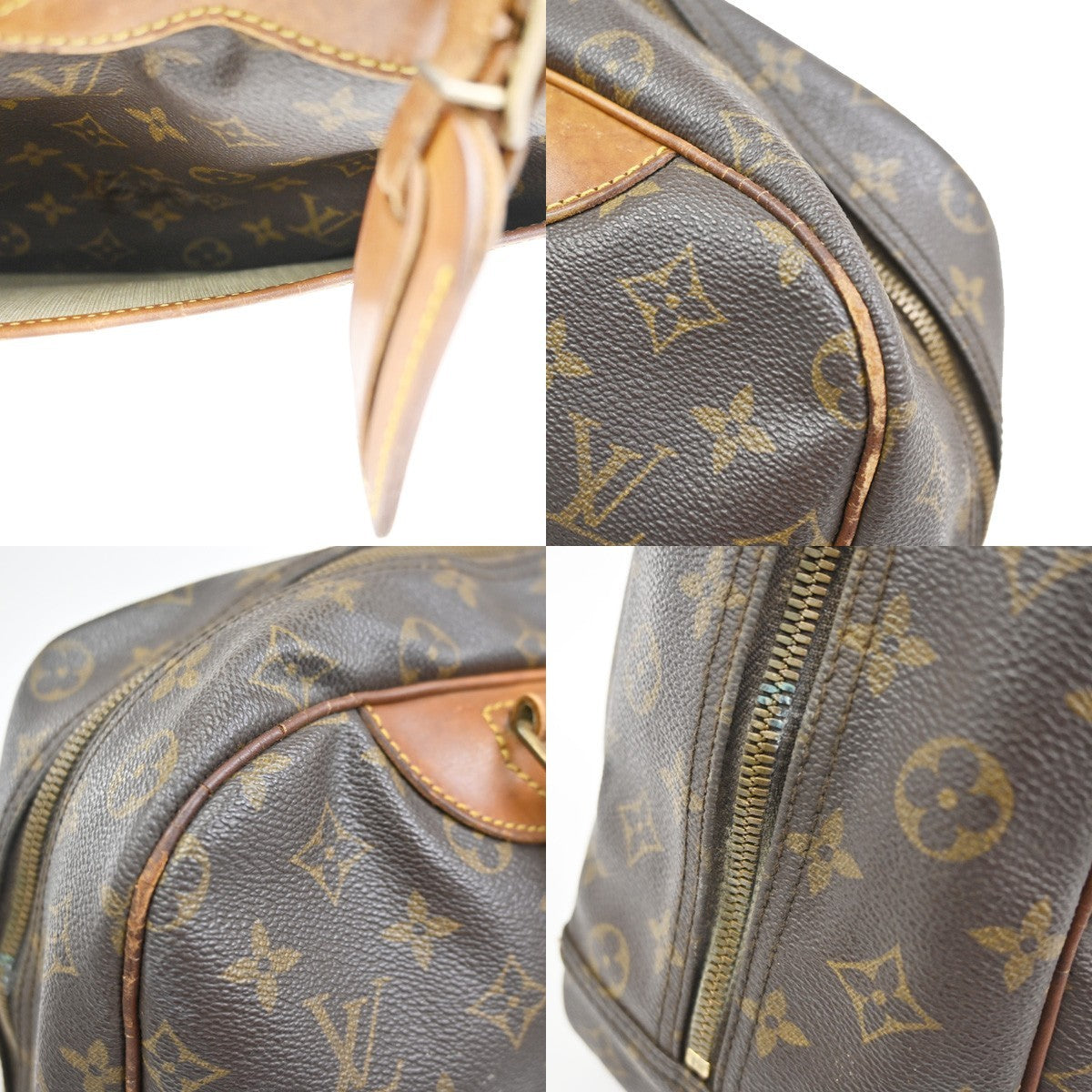 LOUIS VUITTON LV Logo Deauville Hand Bag Monogram Leather Brown M47270 62CA790