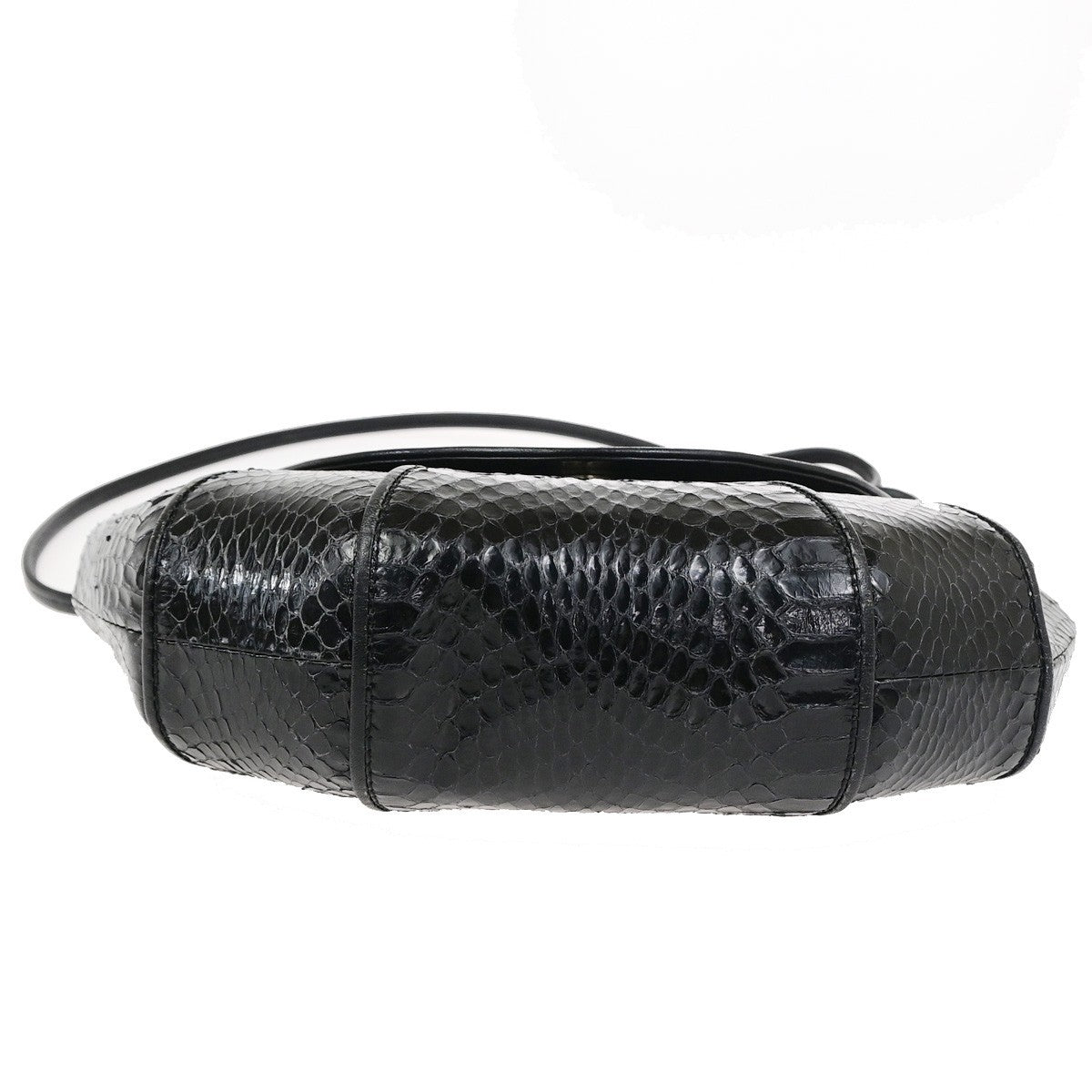 YVES SAINT LAURENT Logo Shoulder Bag Embossing Leather Black GHW 63KD155