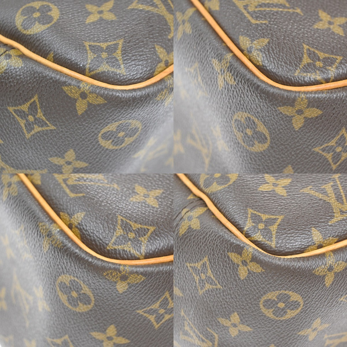 LOUIS VUITTON LV Logo Deauville Hand Bag Monogram Leather Brown M47270 88KC364