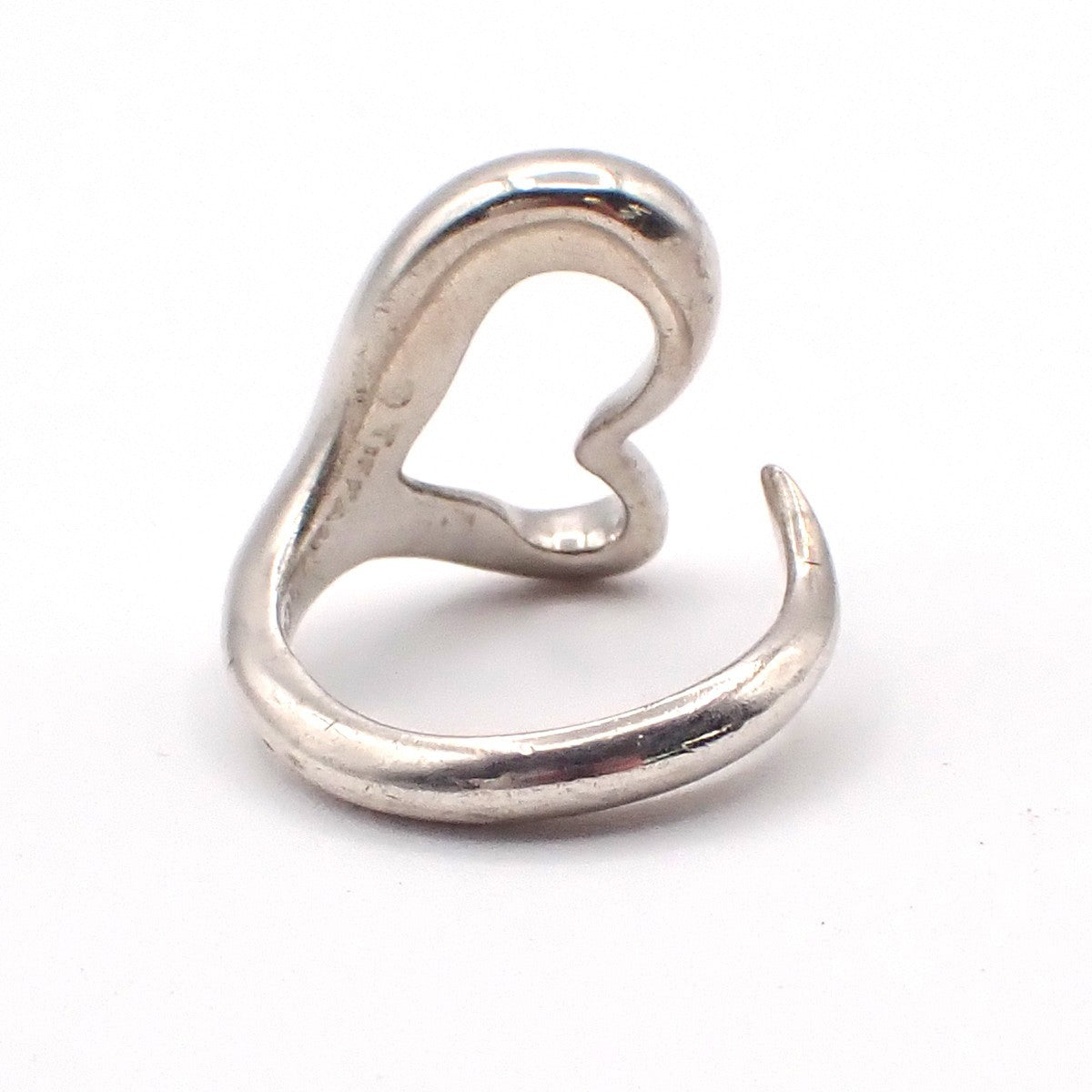 Tiffany & Co. Logo Elsa Peretti Open Heart Ring US5.5 Silver 925 09AA128