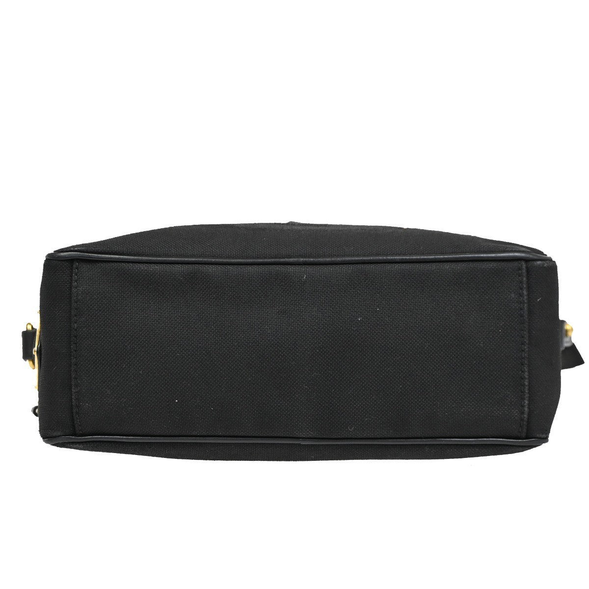 PRADA MILANO Jacquard Crossbody Shoulder Bag Canvas Leather Black GHW 76KC012
