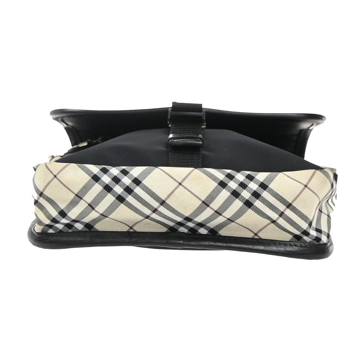 BURBERRY Nova Check Crossbody Mini Shoulder Bag Nylon Leather Black SHW 61KP417