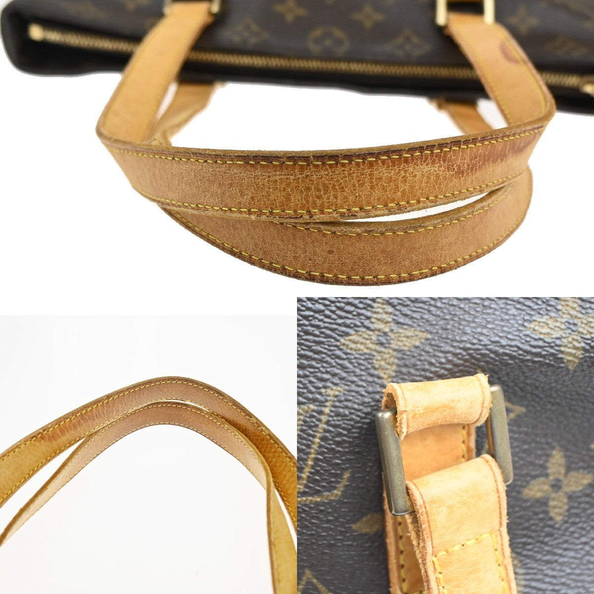 LOUIS VUITTON Cabas Piano Shoulder Bag Monogram Leather Brown M51148 34MA270