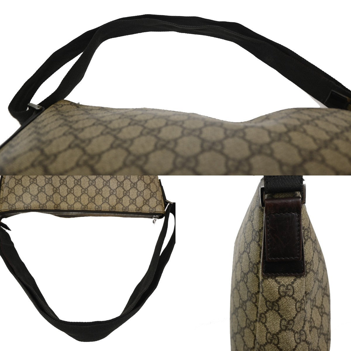 GUCCI GG  Pattern Shoulder Bag GG Supreme Leather Beige SHW 04KB623