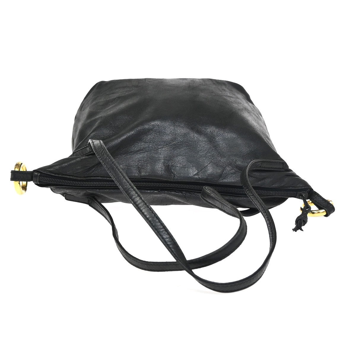 LOEWE LOGO Anagram Shoulder Hand Bag Nappa Leather Canvas Black GHW 60ZA277