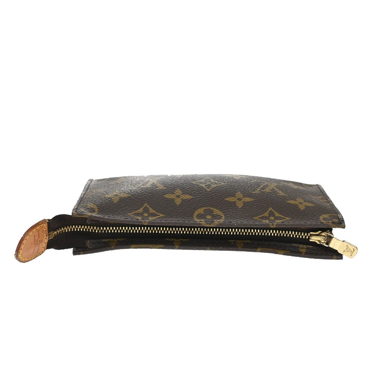 LOUIS VUITTON Logo BUCKET PM Pouch Bag Monogram Leather Brown France 04KB551