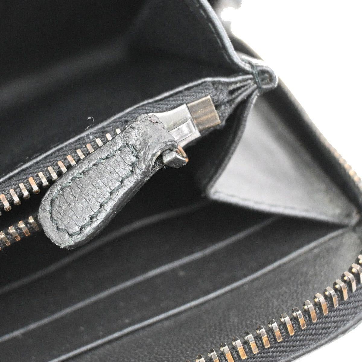 BOTTEGA VENETA Intrecciato Zipper Around Long Wallet Leather Black Italy 65EE296