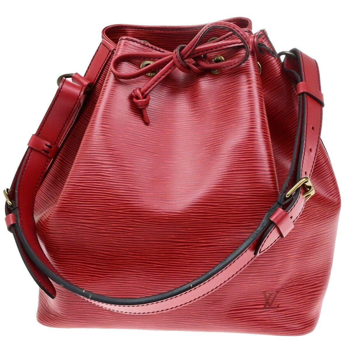 LOUIS VUITTON Petit Noe Drawstring Shoulder Bag Epi Leather Red M44107 87ED460