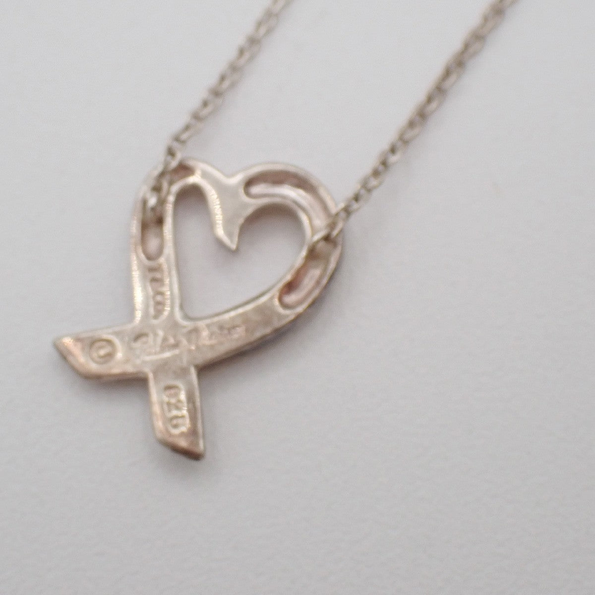 TIFFANY & CO. Paloma Picasso Loving Heart Necklace Silver Ag 925 09EG279