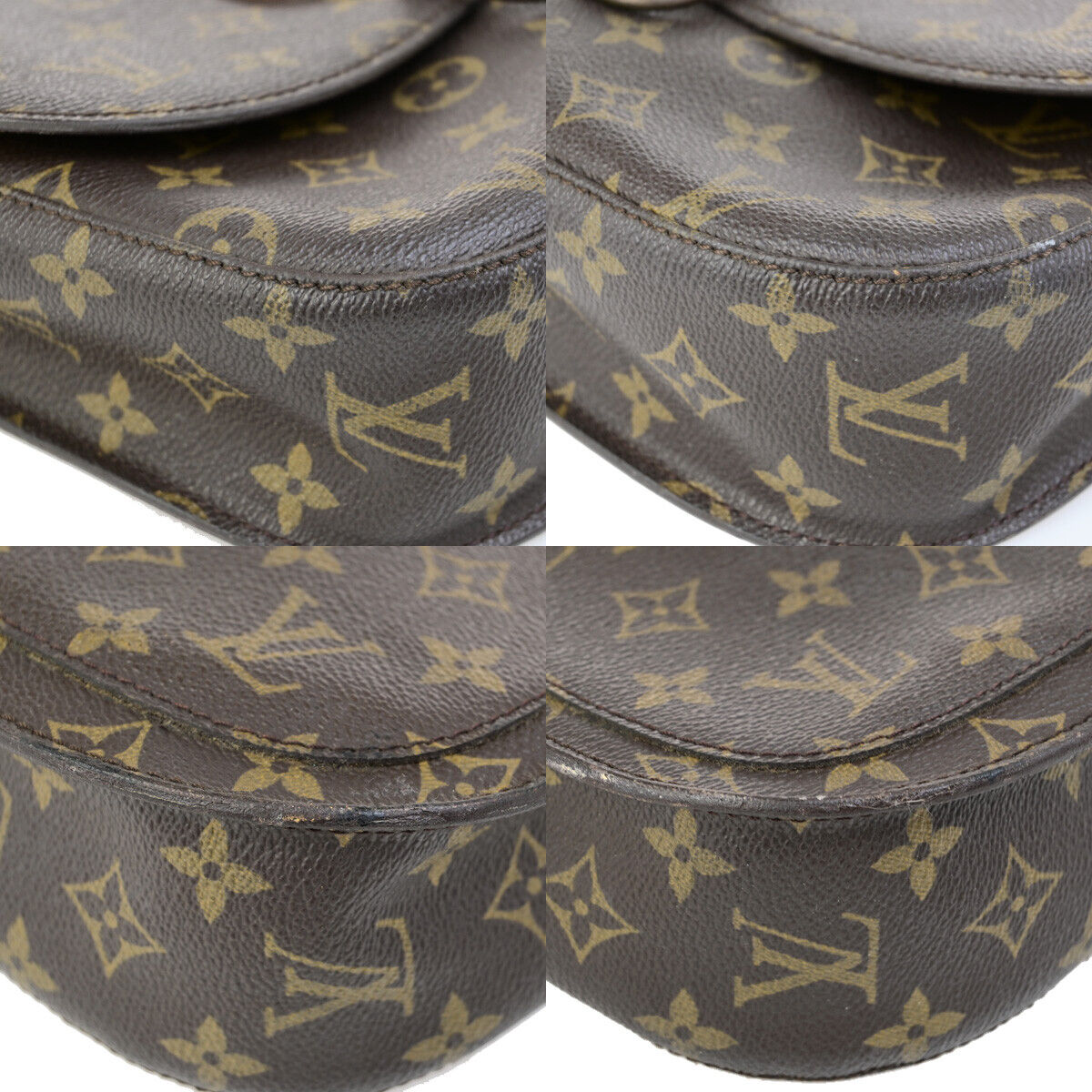 LOUIS VUITTON Saint Cloud GM Shoulder Bag Monogram Leather Brown M51242 64YG538