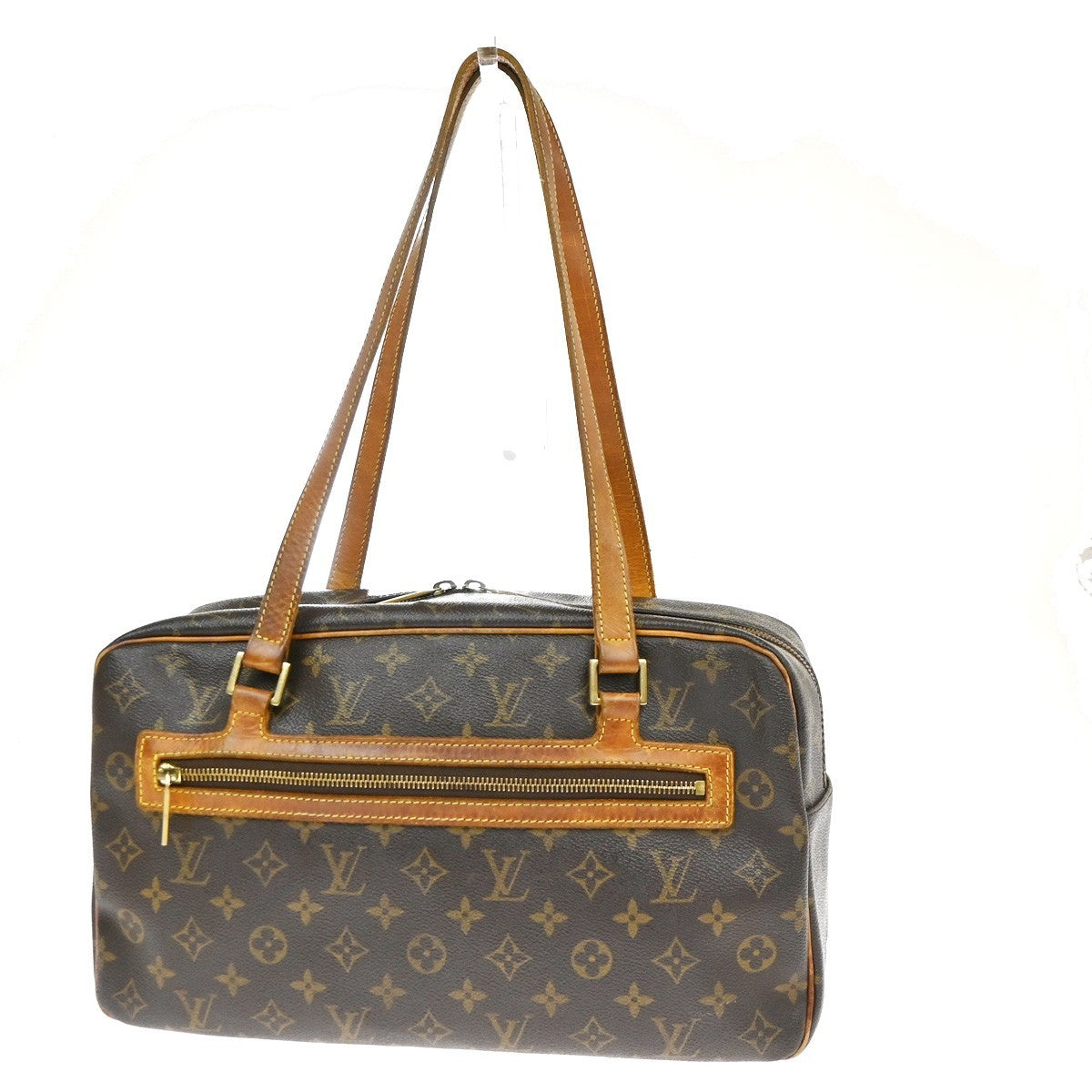LOUIS VUITTON LV Logo Cite GM Shoulder Bag Monogram Leather Brown M51181 84TA653