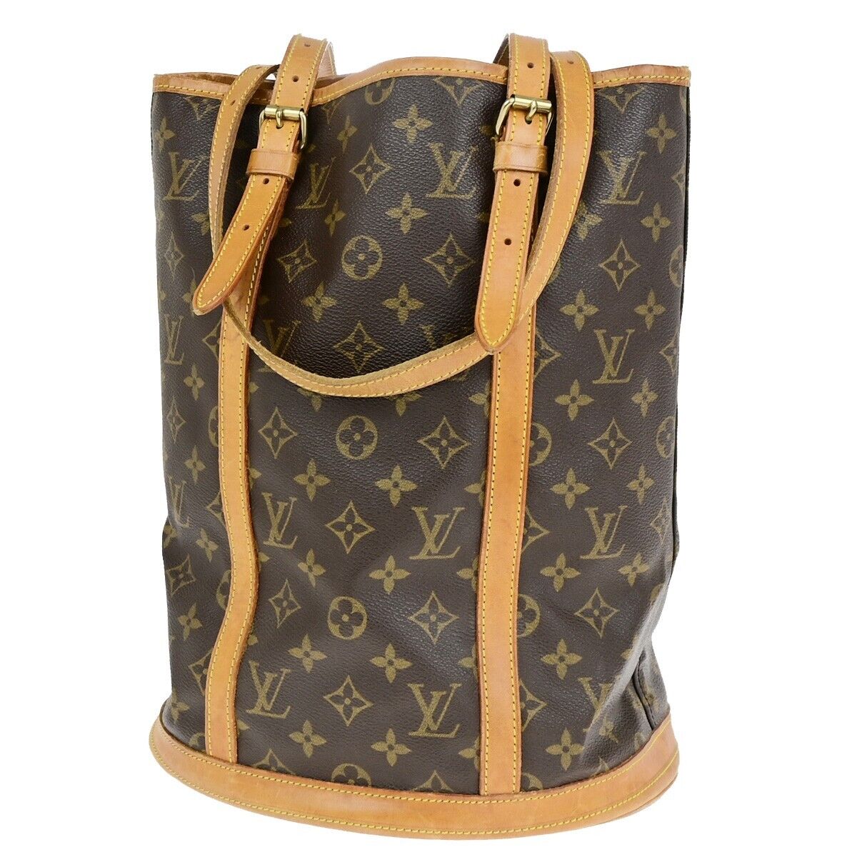 LOUIS VUITTON BUCKET GM Shoulder Tote Bag Monogram Leather Brown M42236 36ED121