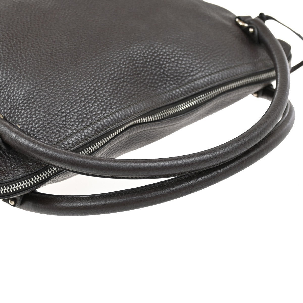 SALVATORE FERRAGAMO Logo Gancini Shoulder Hand Bag Leather Brown 32EF905