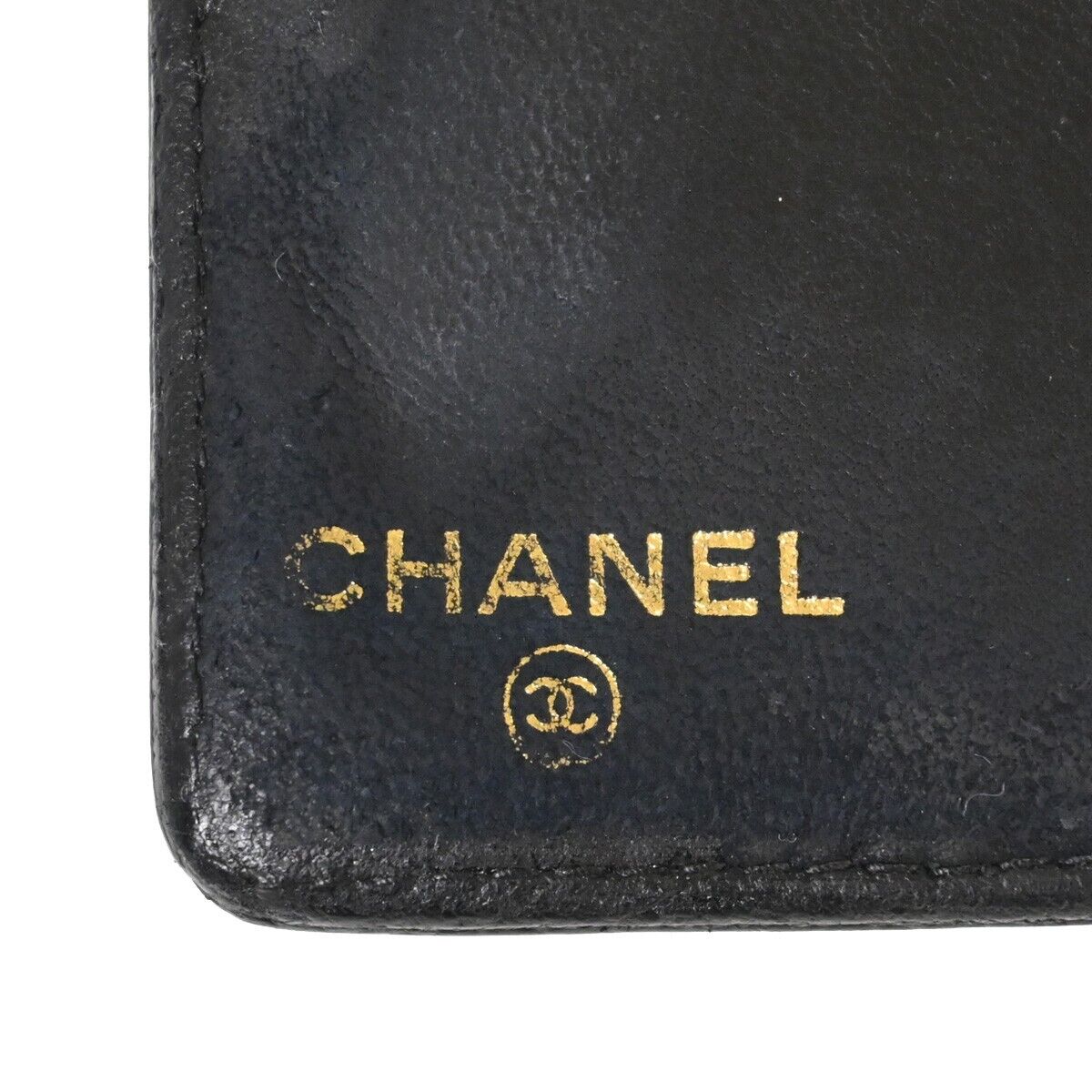 CHANEL CC Logo Long Bifold Wallet Purse Caviar Skin Leather Black GHW 34RF095