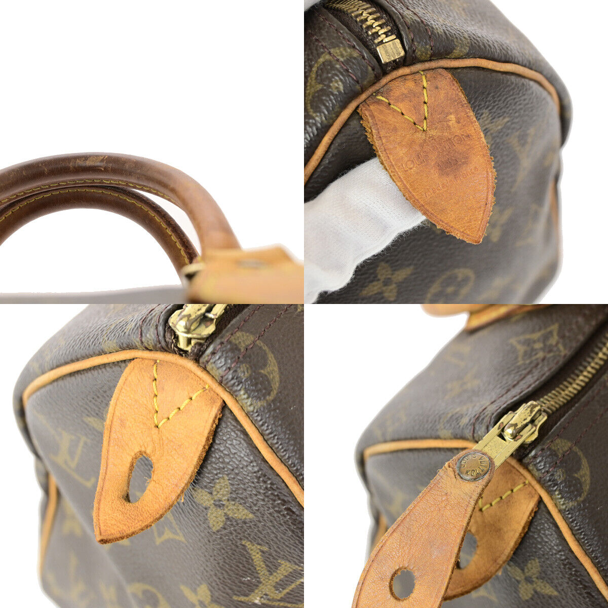 LOUIS VUITTON Speedy 25 Travel Hand Bag Monogram Leather Brown M41528 87SJ433