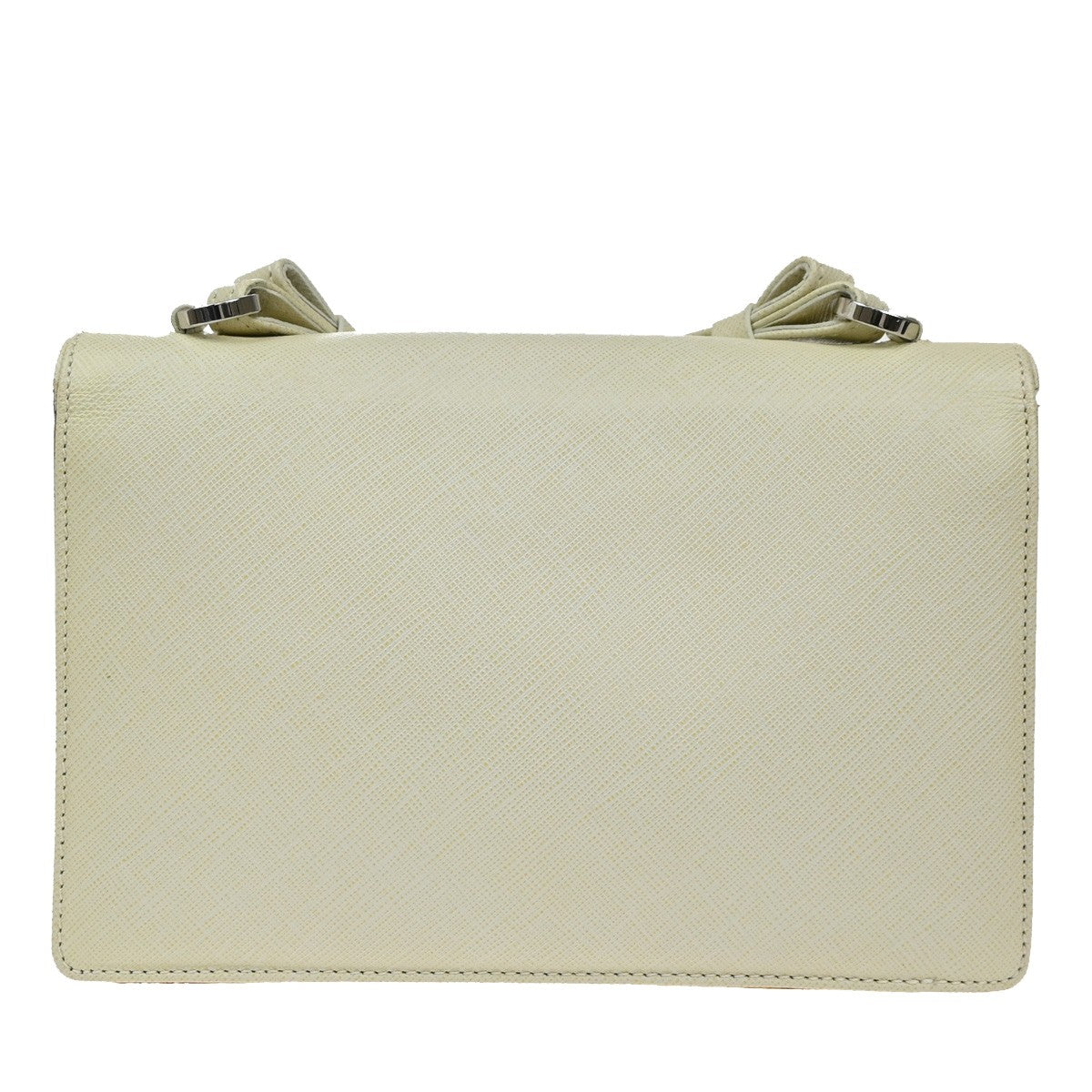 SALVATORE FERRAGAMO Gancini Chain Mini Shoulder Bag Leather White SHW 63YH769