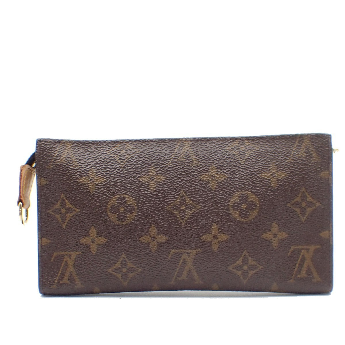 LOUIS VUITTON Logo BUCKET GM Pouch Bag Monogram Leather Brown France 60KB737