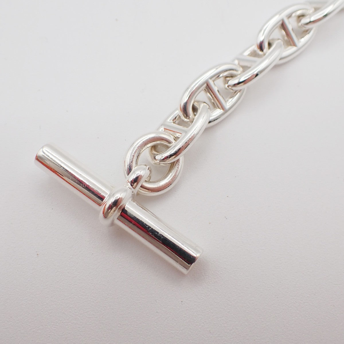 HERMES Logo Chaine D'ancre MM Chain Bracelet  15 Links Ag 925 Silver 363LC623