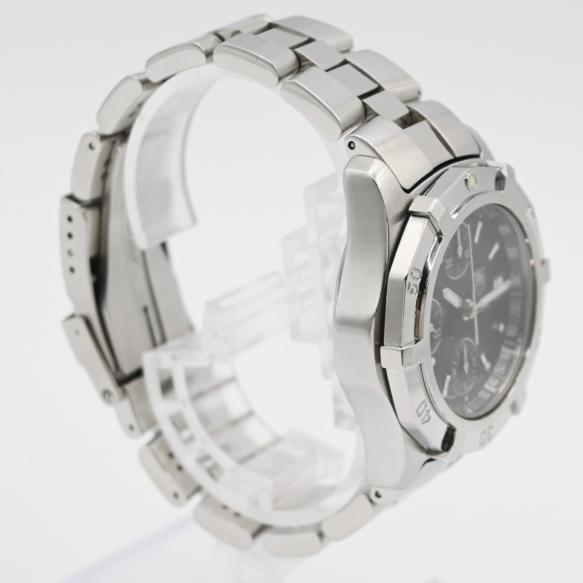 TAG HEUER Exclusive Chronograph Date Watch 41mm CN2111 AT Black Dial SS 58LC594