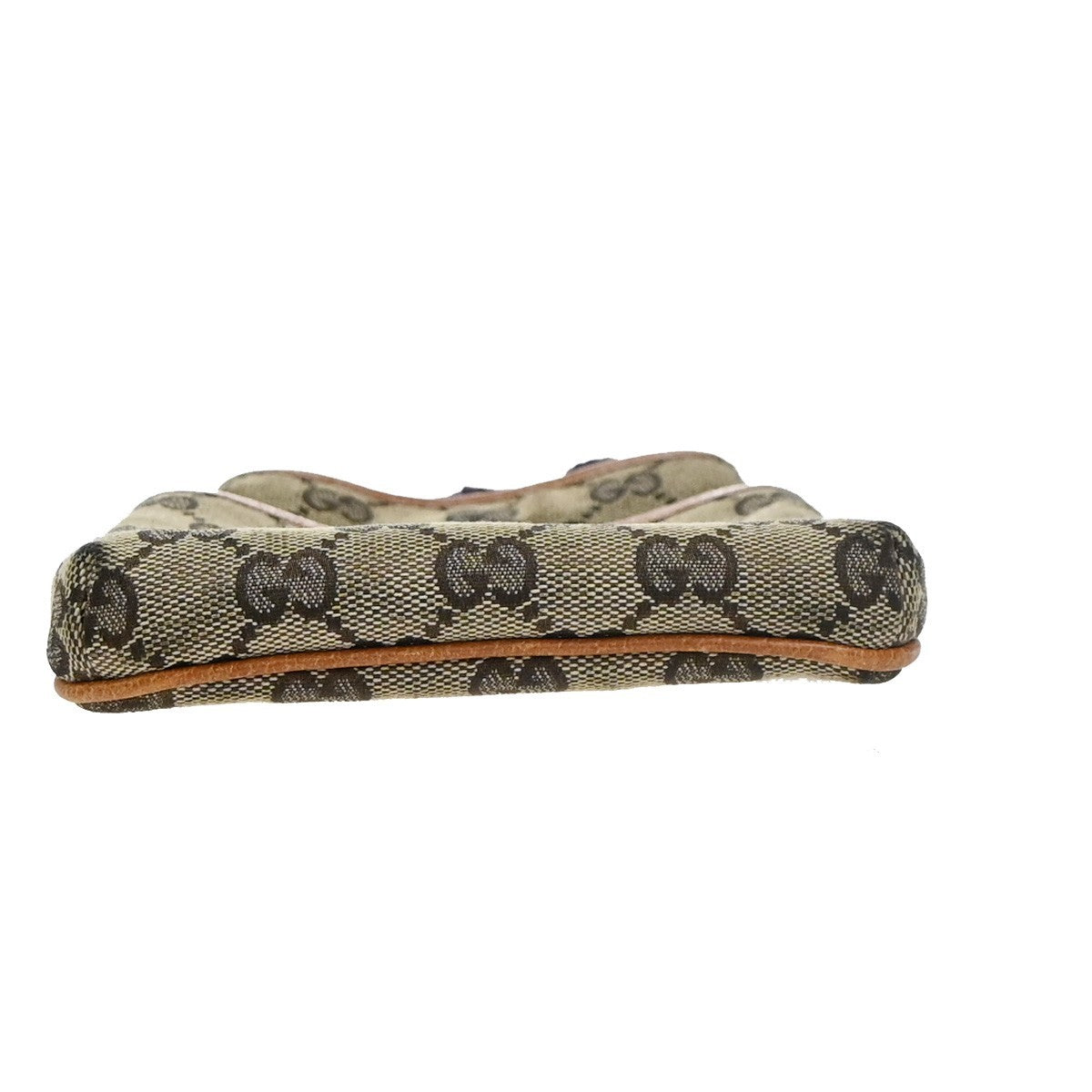 GUCCI Logo GG Pattern Mini Shoulder Bag Canvas Leather Brown 65KP329