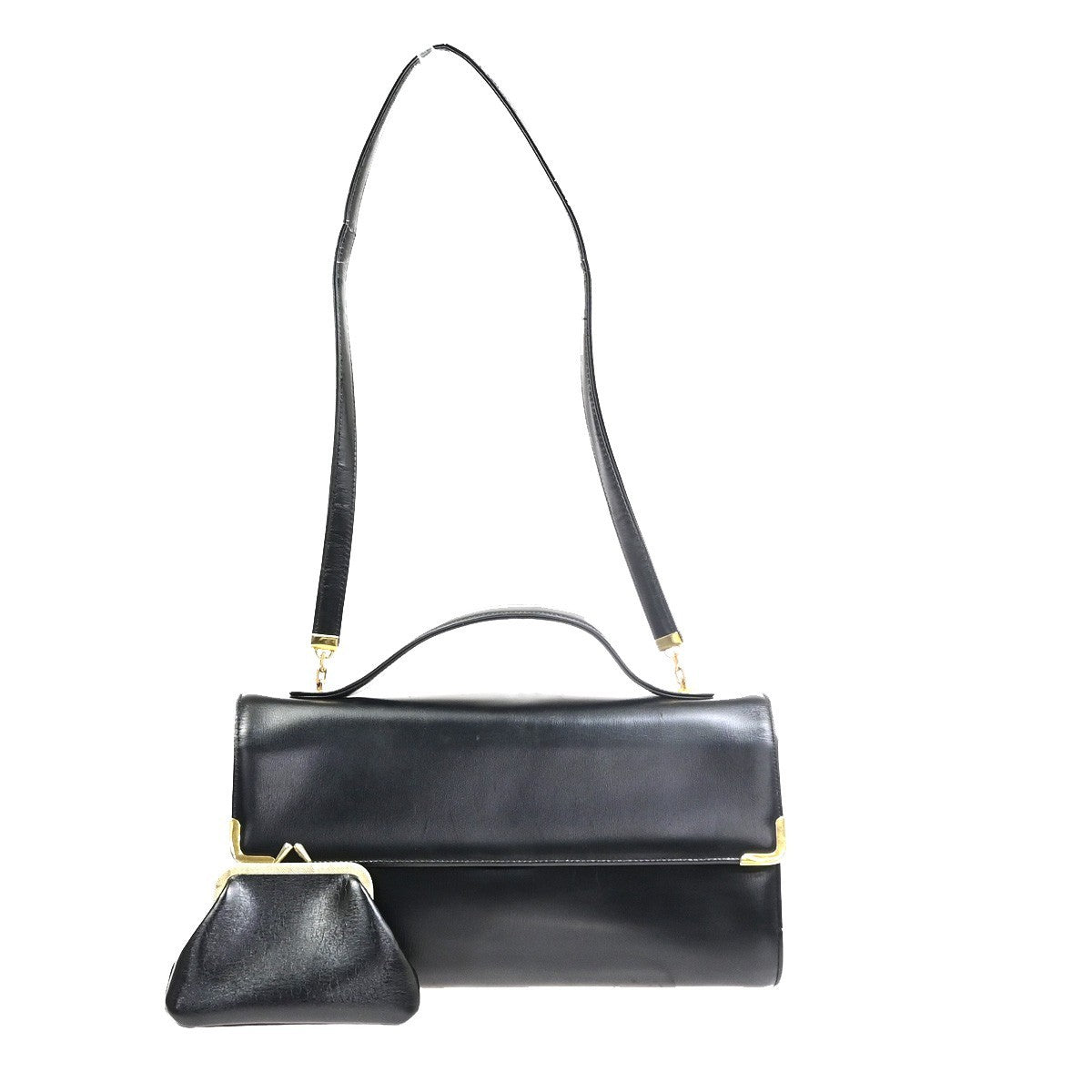 CHRISTIAN DIOR Logo Trotter Pattern Shoulder Bag Canvas Leather Brown 87CB037