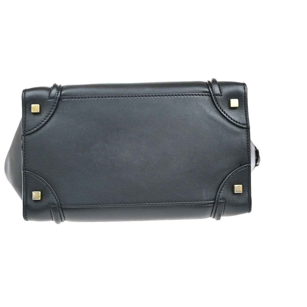 CELINE Logo Luggage Phantom Large Hand Tote Bag Leather Black Italy 667RF549