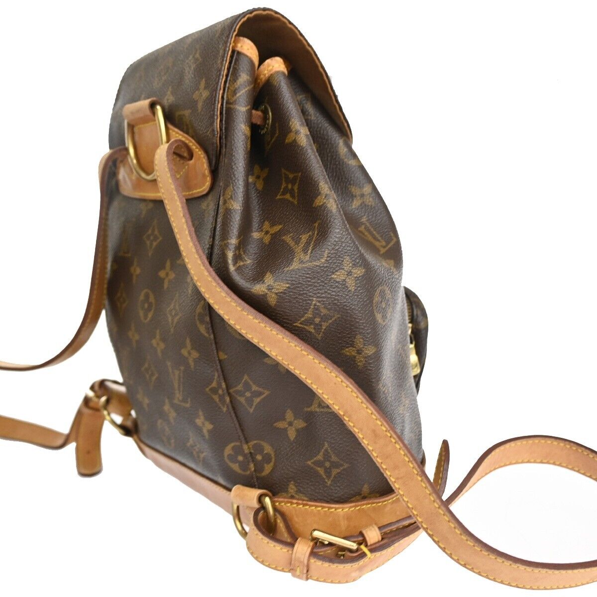 LOUIS VUITTON Montsouris MM Backpack Bag Monogram Leather Brown M51136 79FA413
