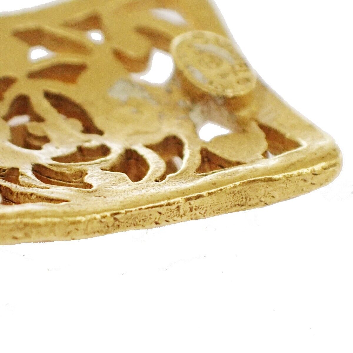 CHANEL CC Logo Earrings Square Clip-On  Gold 95A France Accessory 16RF017